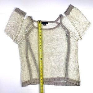 TROUVE Mesh Sweater, Cream & Beige, Size M